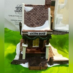 Childe‎ Pond and Skaters Department 56 Heritage Village Set of 3 Christmas